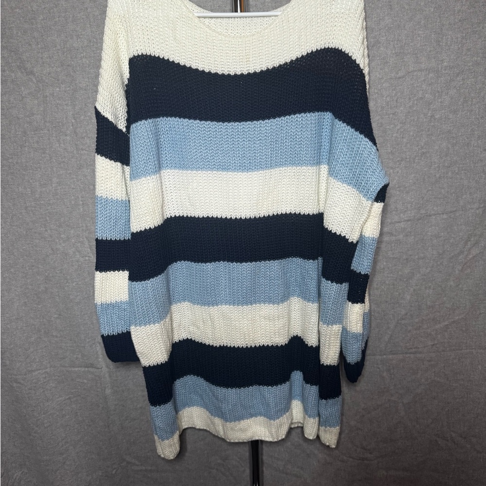 Striped Blue and White Sweater Tunic